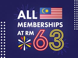 We Celebrate 63 years of Independence with all memberships at RM63!